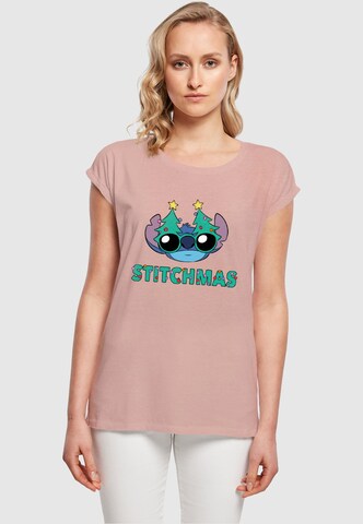 ABSOLUTE CULT Shirt 'Lilo And Stitch - Stitchmas Glasses' in Pink: front