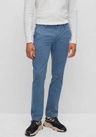 BOSS - Slimfit Calças chino em azul: frente