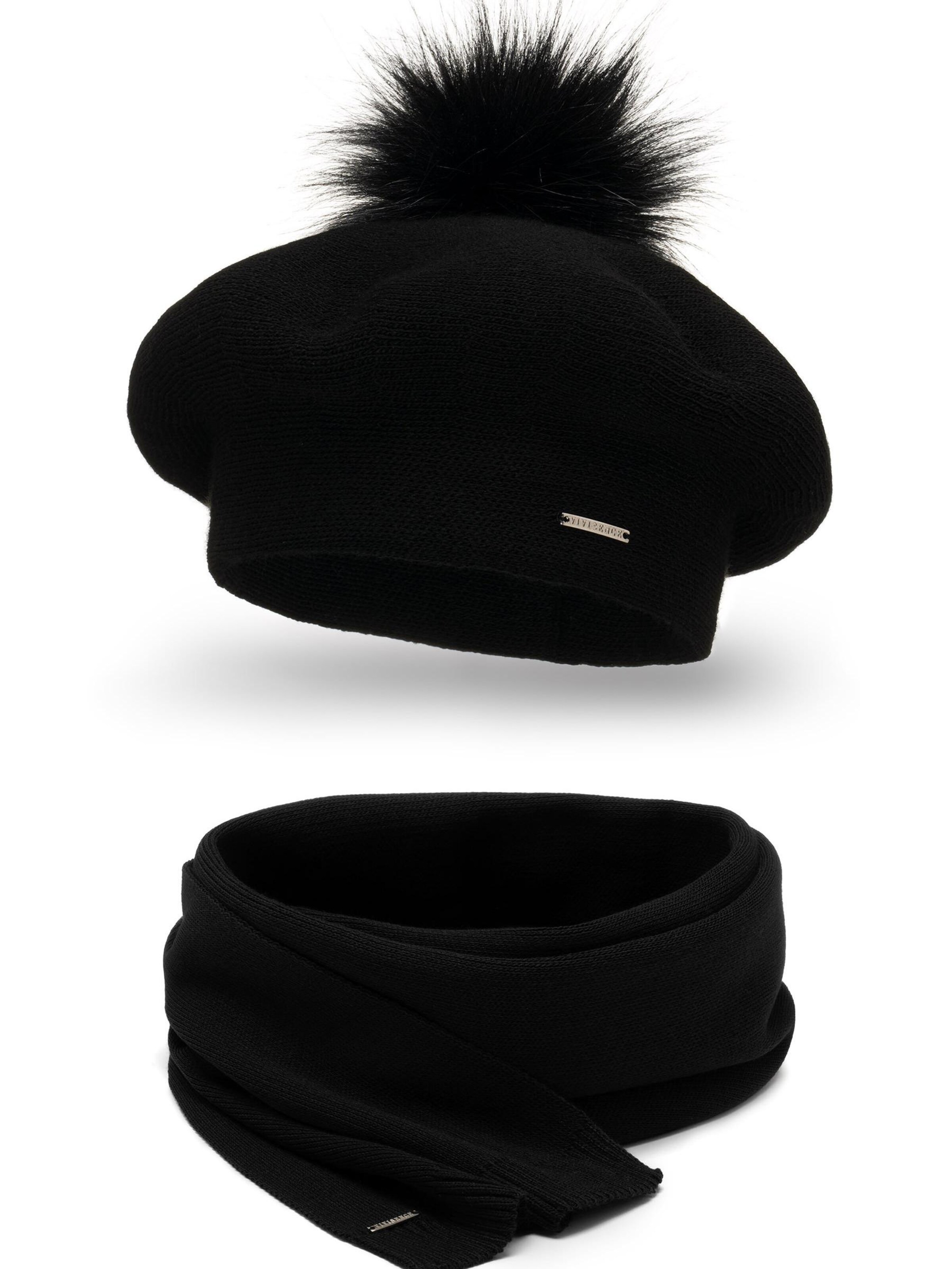 Vivisence Beanie '7035 Set' in Black: front