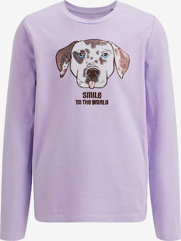 T-Shirt WE Fashion en violet : devant