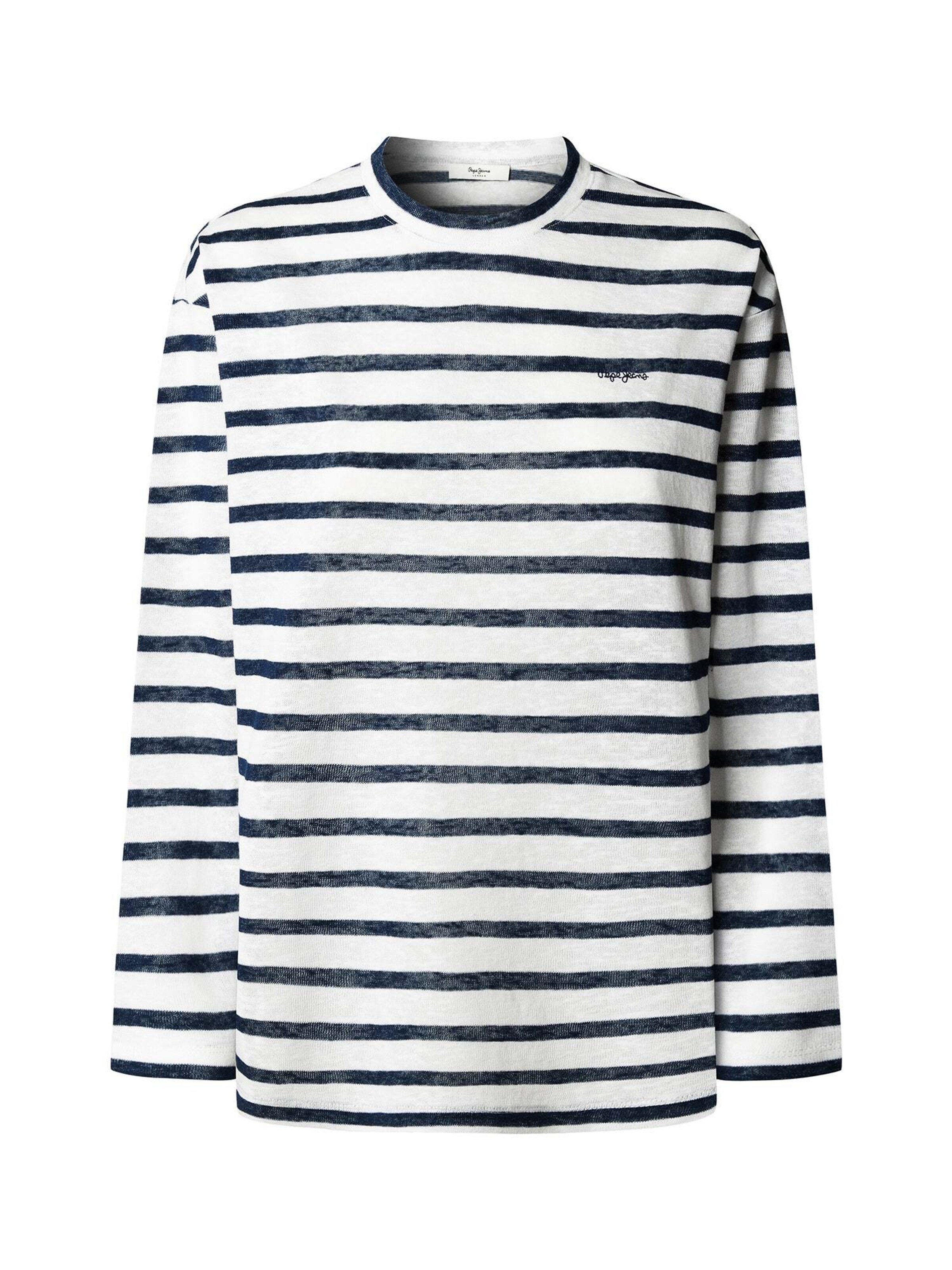 Pepe Jeans Shirt 'Marlen' in de kleur Donkerblauw / Natuurwit, Productweergave