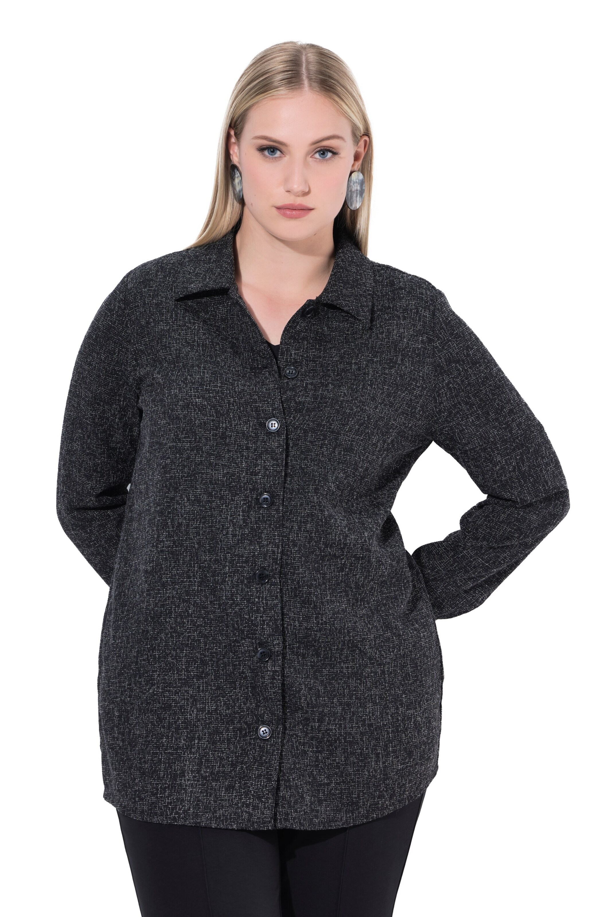 Chemisier Ulla Popken en noir : devant