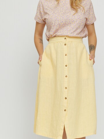 mazine Skirt ' Lorette ' in Yellow: front