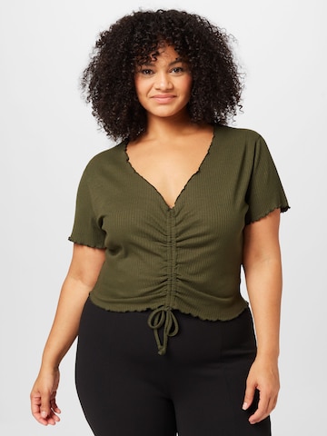 ABOUT YOU Curvy Shirt 'Nuria Shirt' in Green: front