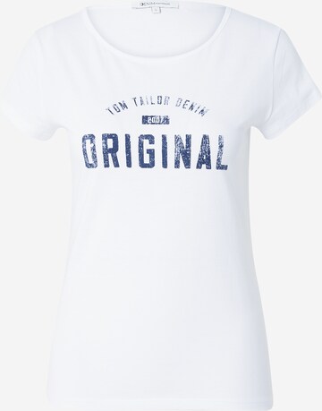 T-shirt TOM TAILOR DENIM en blanc : devant