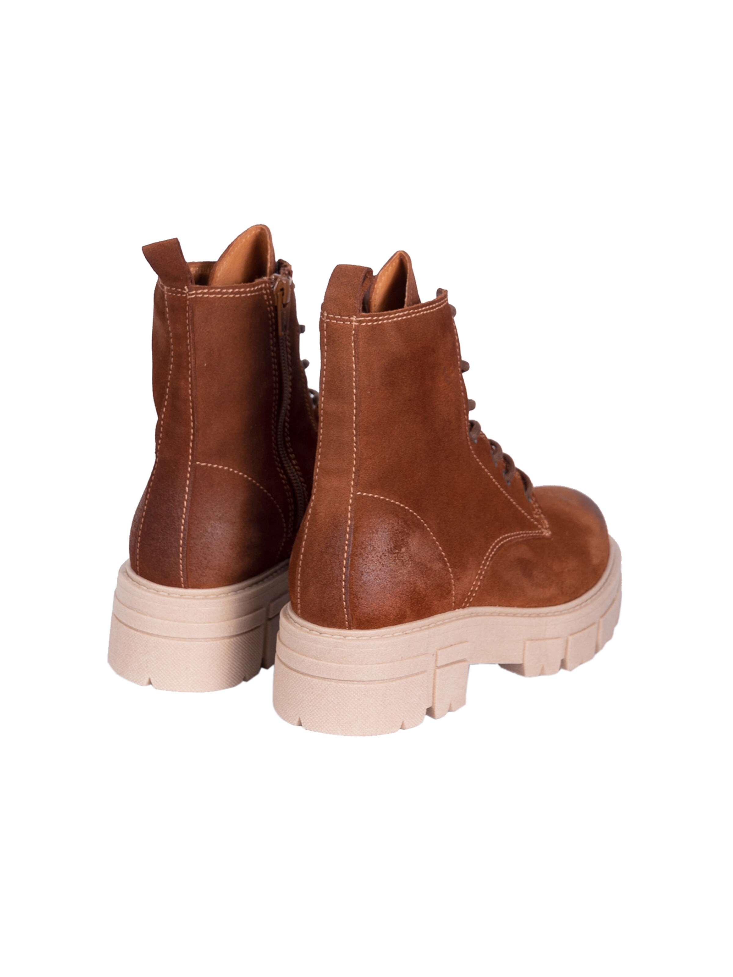 Apple of Eden Lace-up bootie 'Castle' in Brown