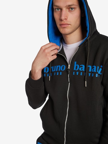 BRUNO BANANI Zip-Up Hoodie 'Benjamin' in Black