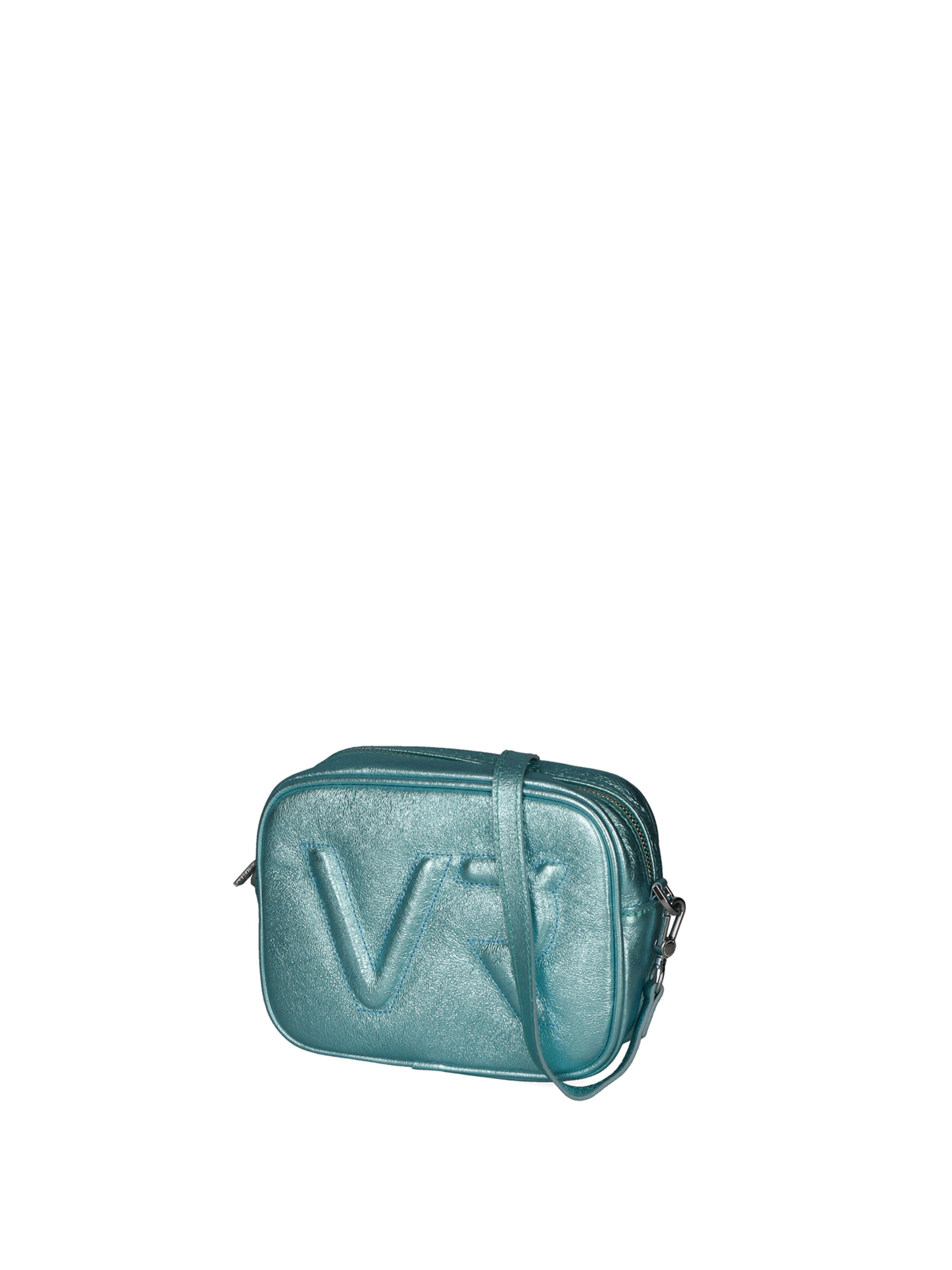 Borsa a tracolla 'Borsa a Tracolla Donna Pelle Laminata con Zip' di Virginia Rhinè in blu