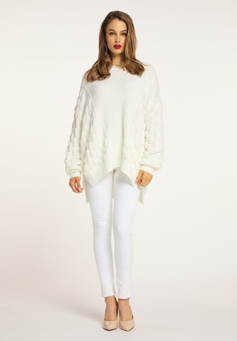 Pull-over oversize faina en blanc