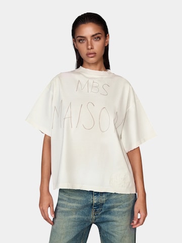 Made By Society Shirt 'KINETIC NERVE T-shirt - T27203' in Beige: voorkant
