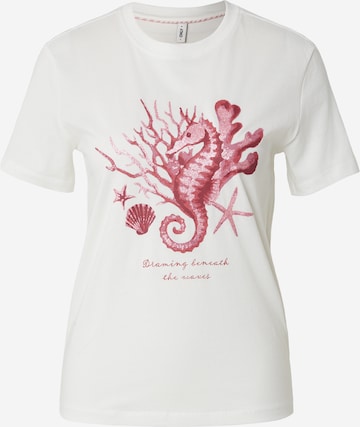 balta ONLY Marškinėliai 'ONLKITA': priekis