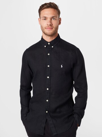 Coupe slim Chemise Polo Ralph Lauren en noir : devant