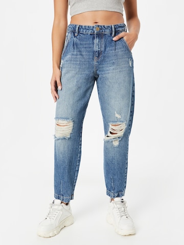 ONLY Tapered Bandplooi jeans 'TRACY' in Blauw: voorkant