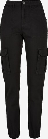 Urban Classics Tapered Cargo trousers in Black: front