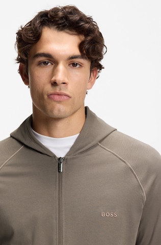 BOSS Zip-Up Hoodie in Brown