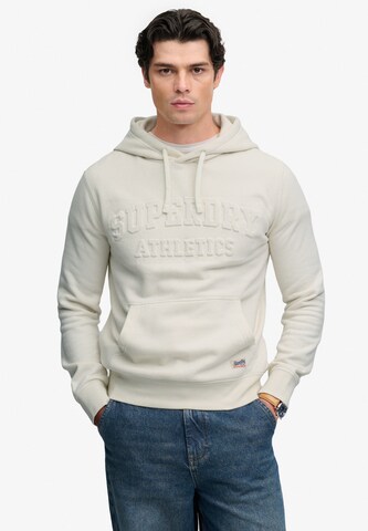 Superdry & CoSweater majica 'ATHLETIC' - bijela boja: prednji dio