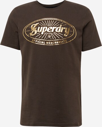 Superdry Тениска в кафяво: отпред