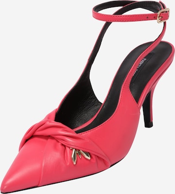 PATRIZIA PEPE - Zapatos destalonado en rosa: frente