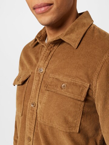 HOLLISTER Regular fit Button Up Shirt in Brown