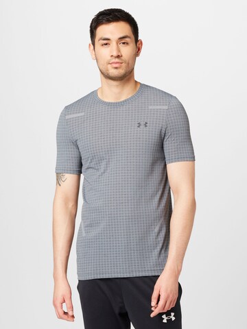 UNDER ARMOUR Performance Shirt 'Grid' in Grey: front