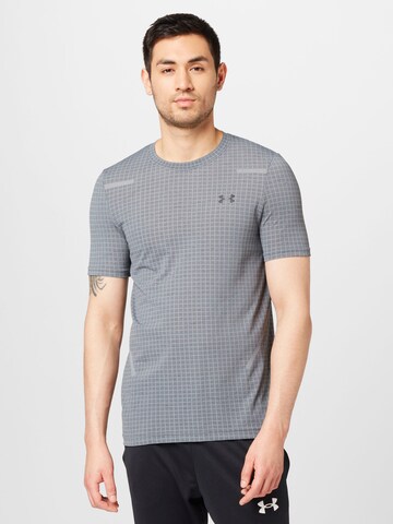 UNDER ARMOUR - Camisa funcionais 'Grid' em cinzento: frente