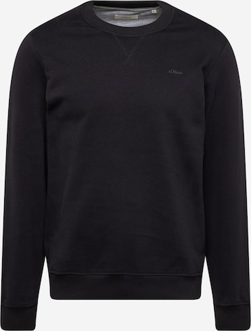 s.Oliver Sweatshirt in Zwart: voorkant