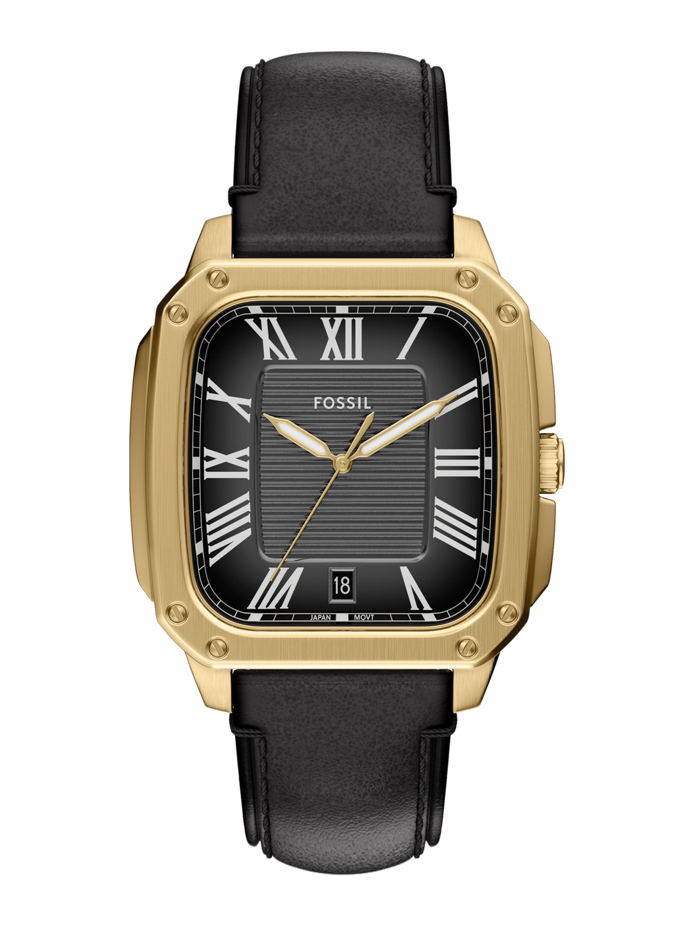 FOSSIL Analoog horloge 'CROSBY' in Zwart: voorkant