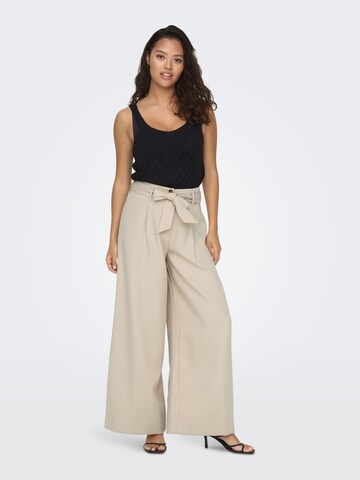 Wide Leg Pantalon à pince 'Cheetah' JDY en beige