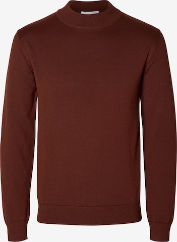 Pull-over 'ROBERT' SELECTED en marron : devant