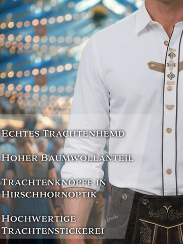 Steigenhöfer Regular fit Traditional Button Up Shirt 'Vincent' in White