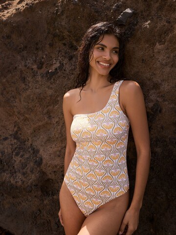 Mint Velvet Swimsuit in Yellow: front