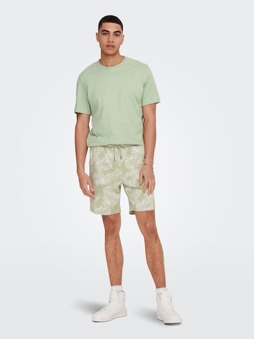 Only & Sons Regular Trousers 'Perry' in Green