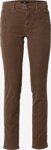 Coupe slim Pantalon 'ROXANNE' 7 for all mankind en marron : devant