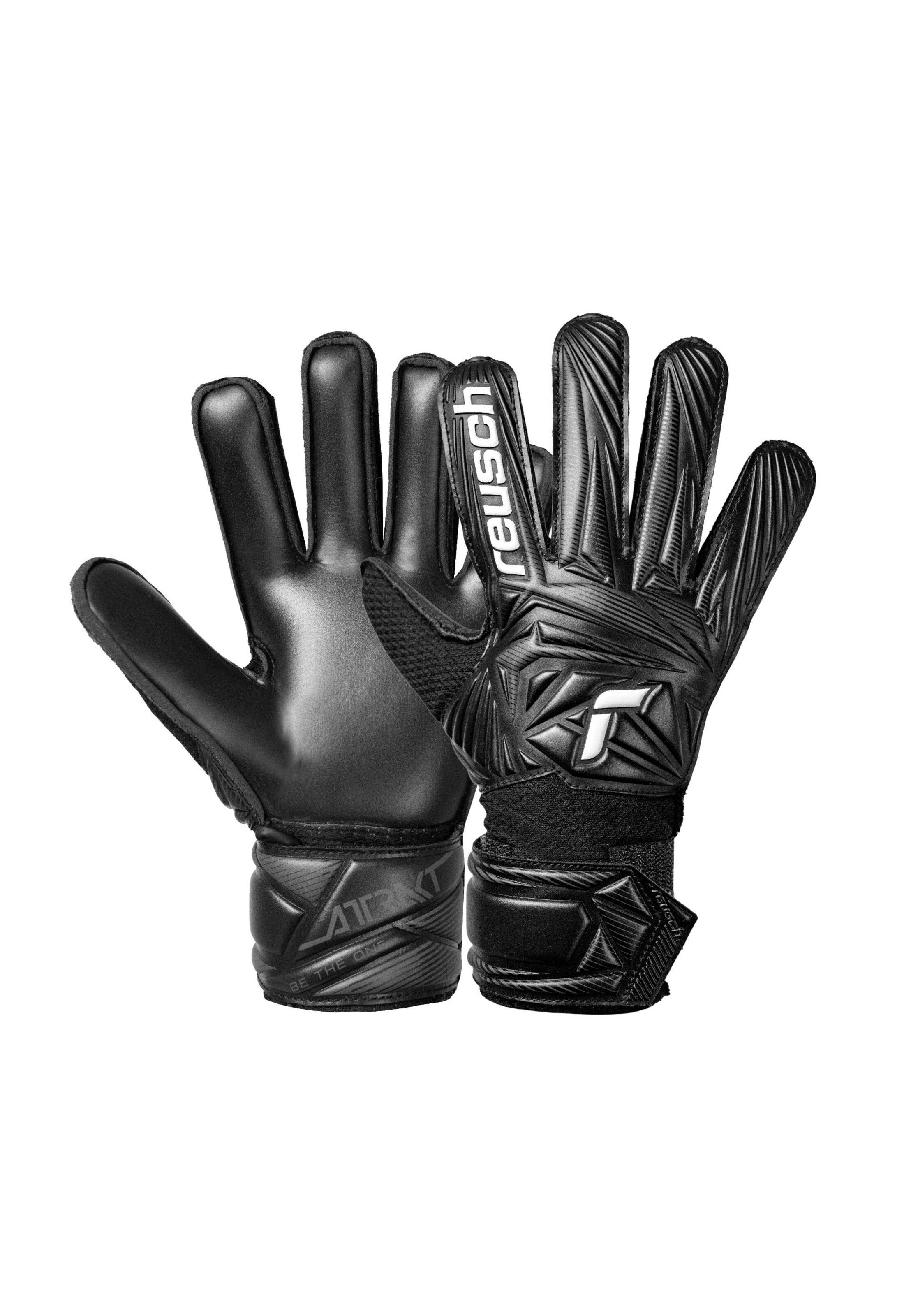 REUSCH Sports gloves 'Attrakt Solid Junior' in Black: front