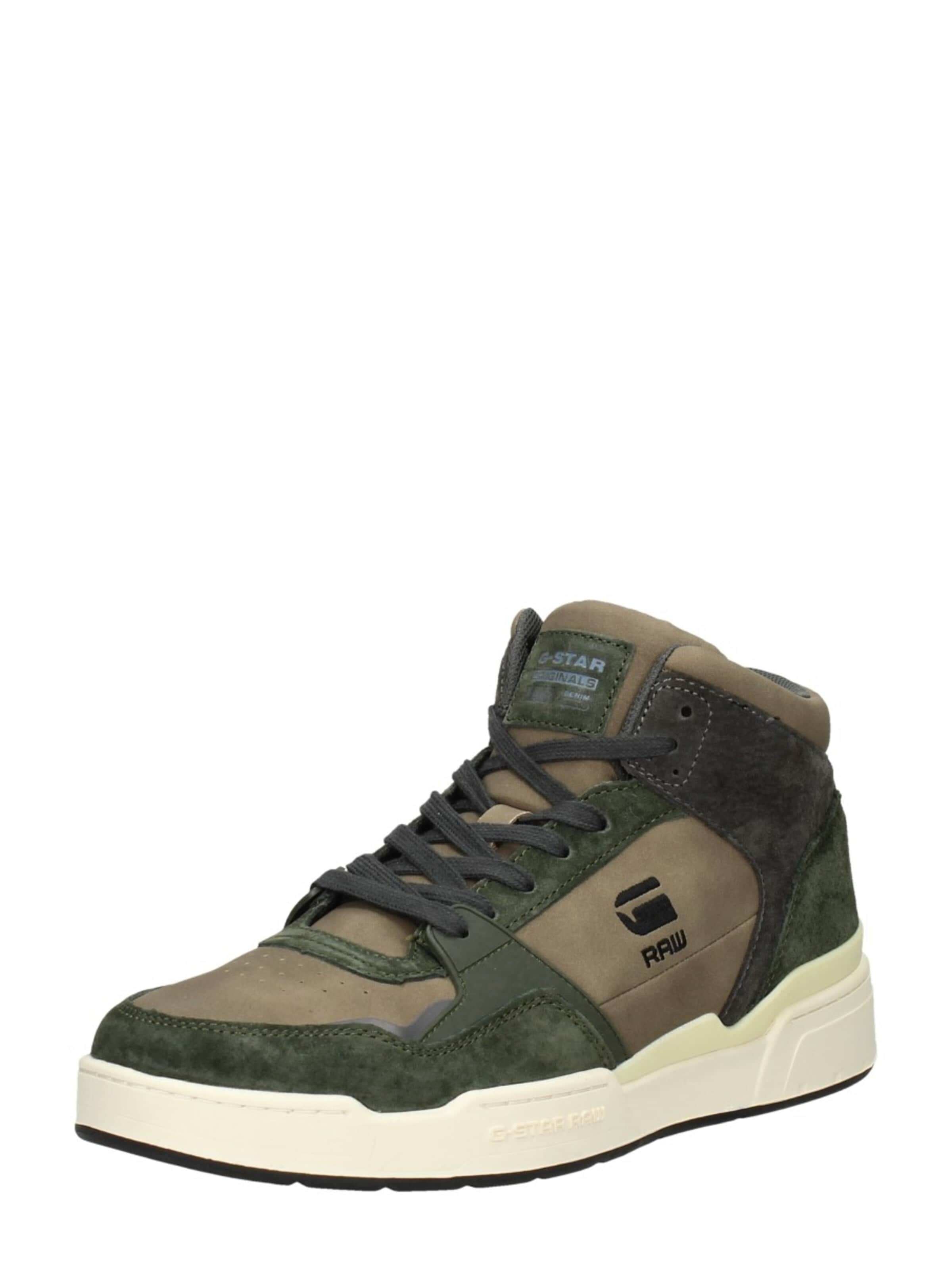 G-STAR Lace-up boot 'Attacc Mid BLK M' in Green