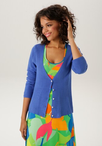 Aniston CASUAL Knit Cardigan in Blue: front