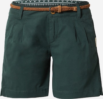 Ragwear Regular Pleat-Front Pants 'TETTO' in Green: front