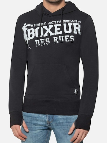 Boxeur des Rues Sweatshirt 'Hooded Sweatshirt with Thumb Openings' in Black
