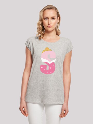 F4NT4STIC Shirt 'Disney Alphabet S Is For Sleeping Beauty' in Grey: front