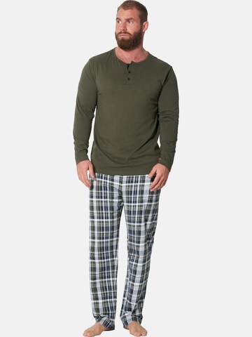 Jan Vanderstorm Long Pajamas ' Helimar ' in Green: front