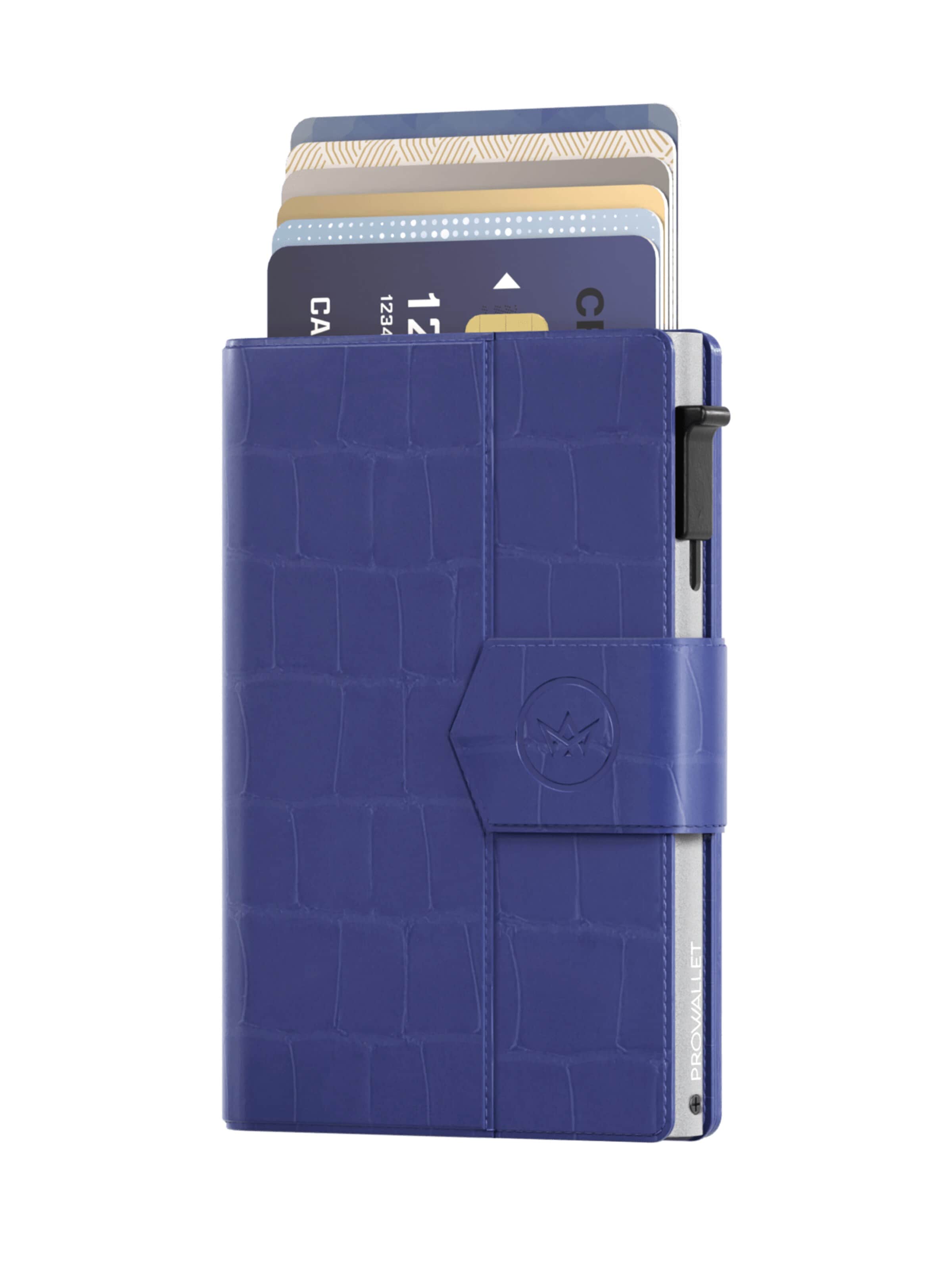 Prowallet Wallet 'Pasjeshouder Plus Croco' in Blue: front