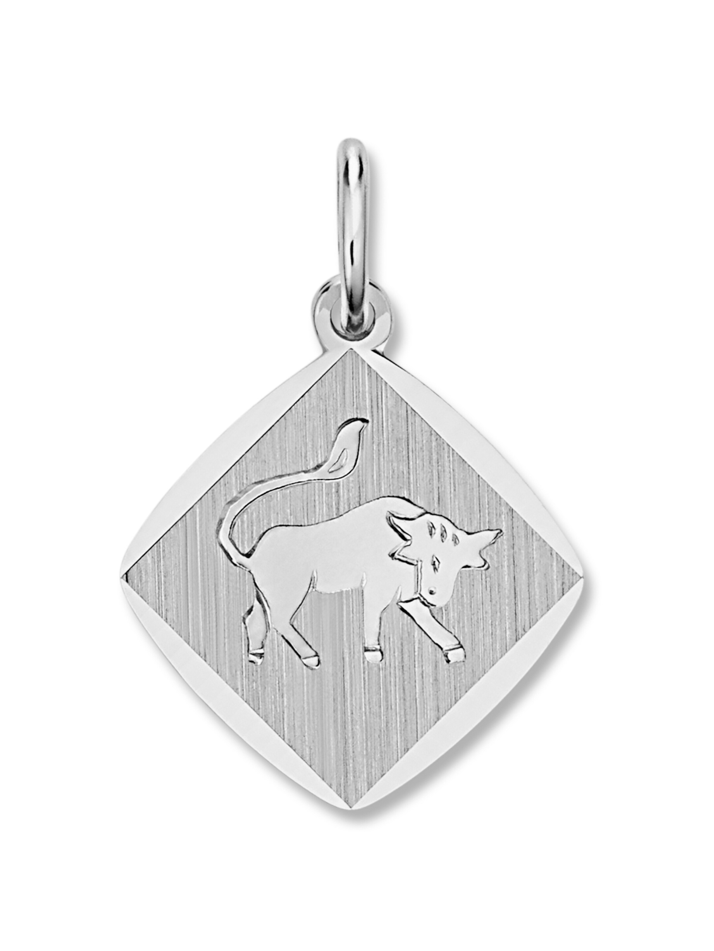 ONE ELEMENT Anhänger 'Stier' in Silber: Vorderseite