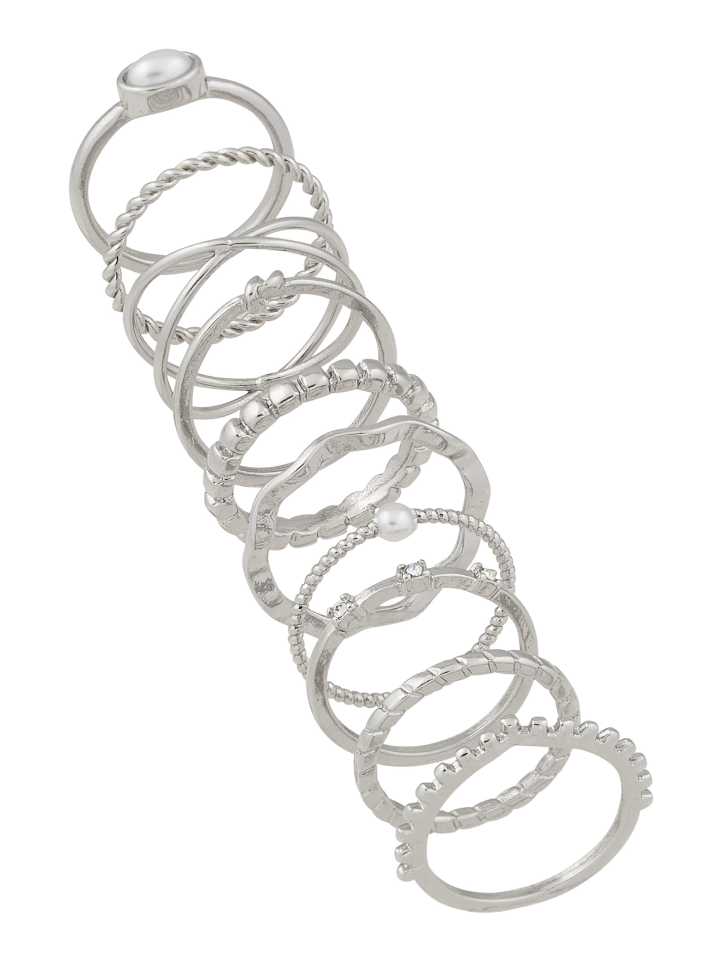 ABOUT YOU Кольцо в Серебристый: спереди