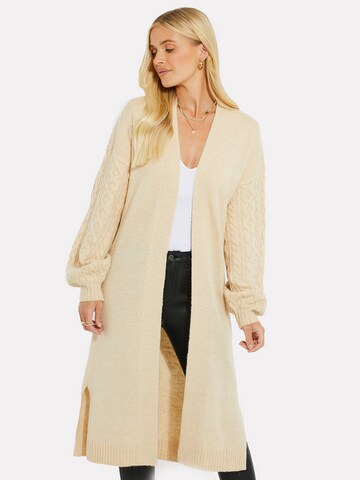 Threadbare Knit cardigan 'Garnet' in Beige: front