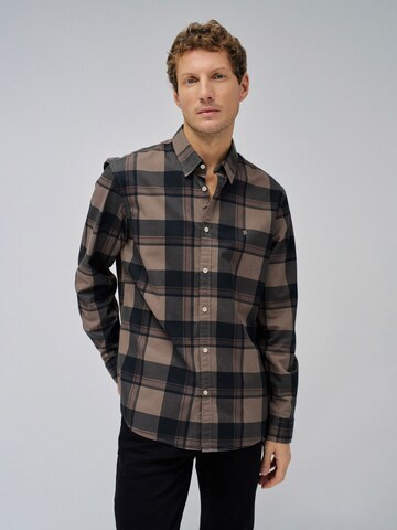 Coupe regular Chemise Salsa Jeans en beige : devant