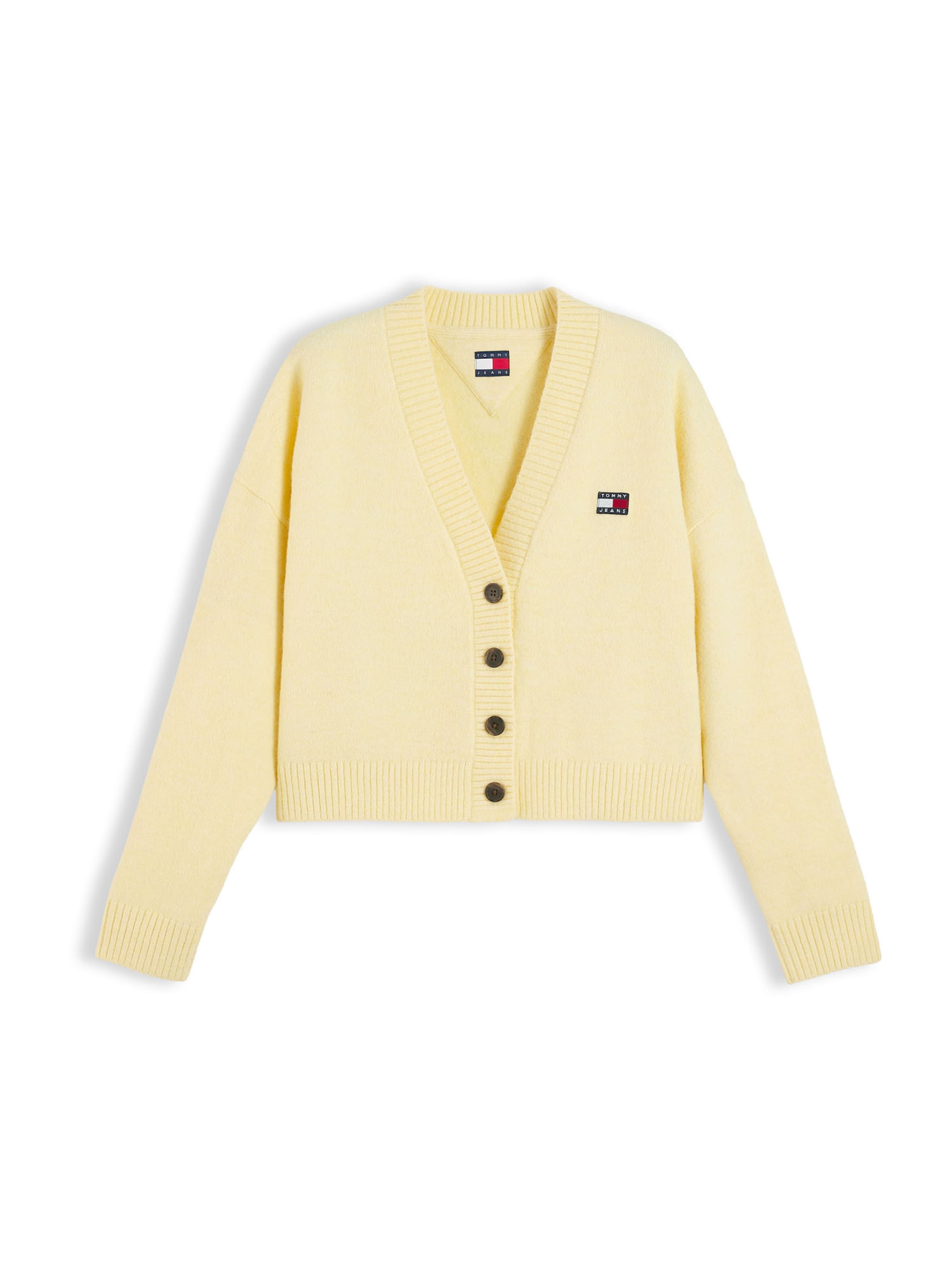 Tommy Jeans - Cárdigan en amarillo: frente