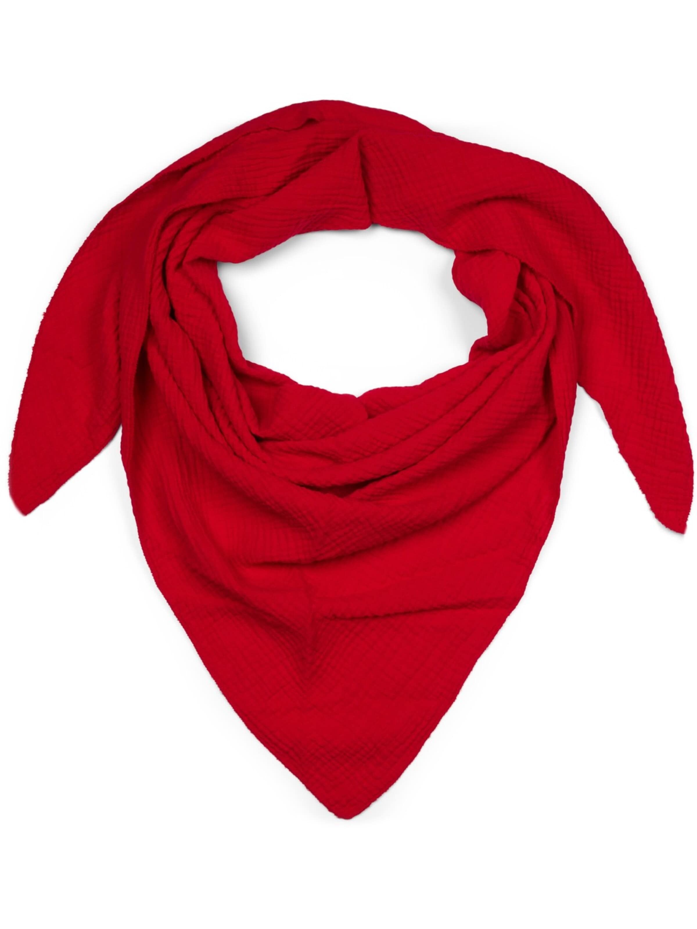 styleBREAKER Tuch 'Musselin Dreiecktuch Einfarbig'‌‌‌ in Rot: Vorderseite
