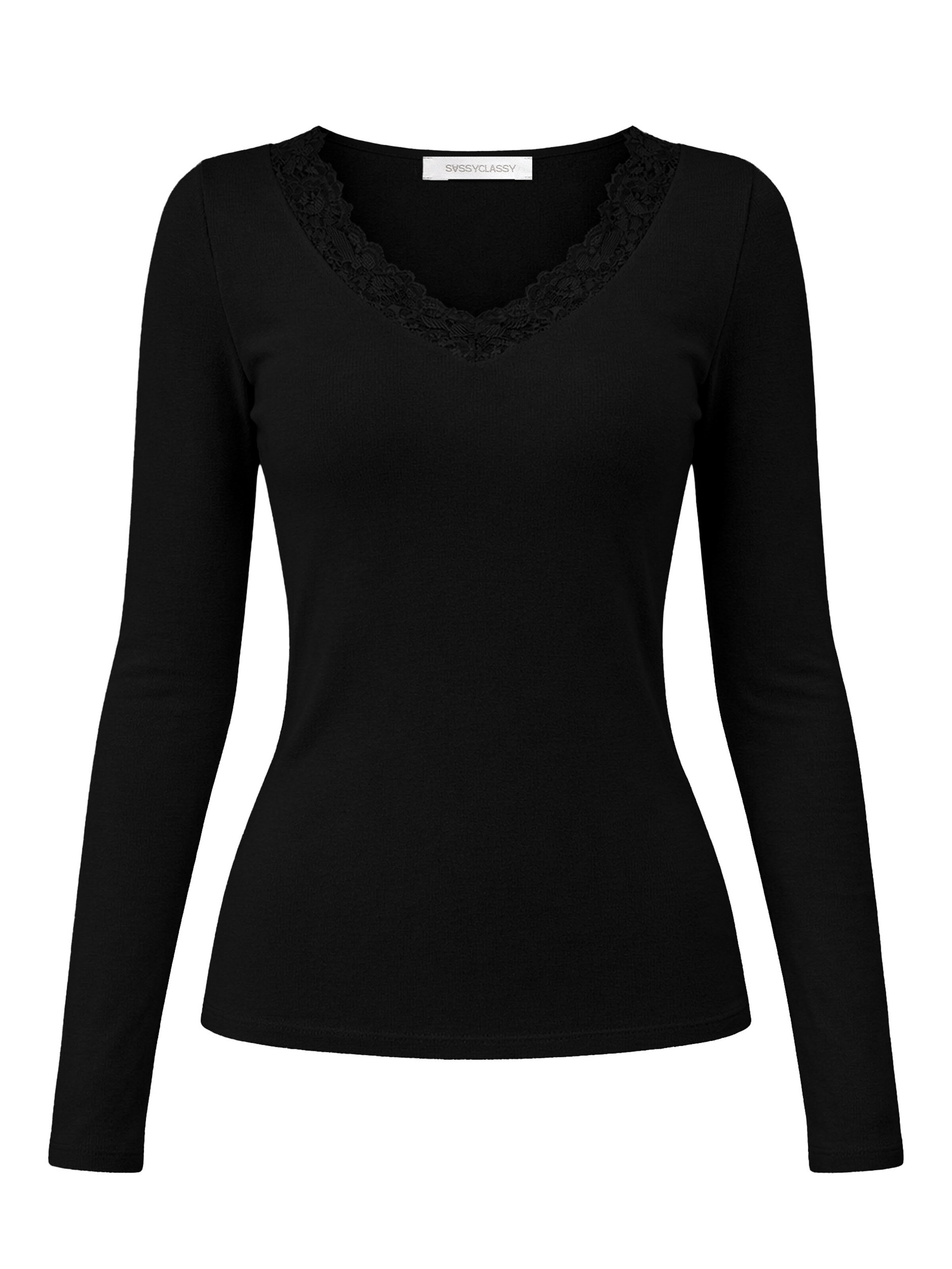 SASSYCLASSY T-shirt i svart: framsida
