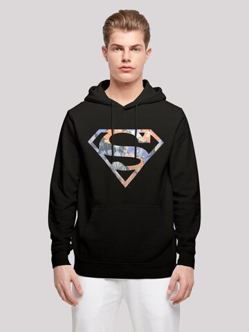 F4NT4STIC Sweatshirt 'DC Comics Superman Superheld Floral' in Zwart: voorkant