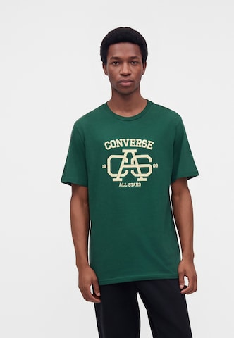 Tricou 'CAS VARSITY' de la CONVERSE pe verde: față